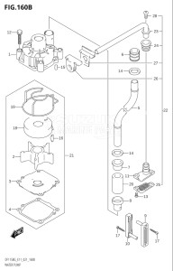 14004F-140001 (2021) 140hp E11 E40-Gen. Export 1-and 2 (DF140BG) DF140BG drawing WATER PUMP (E40)