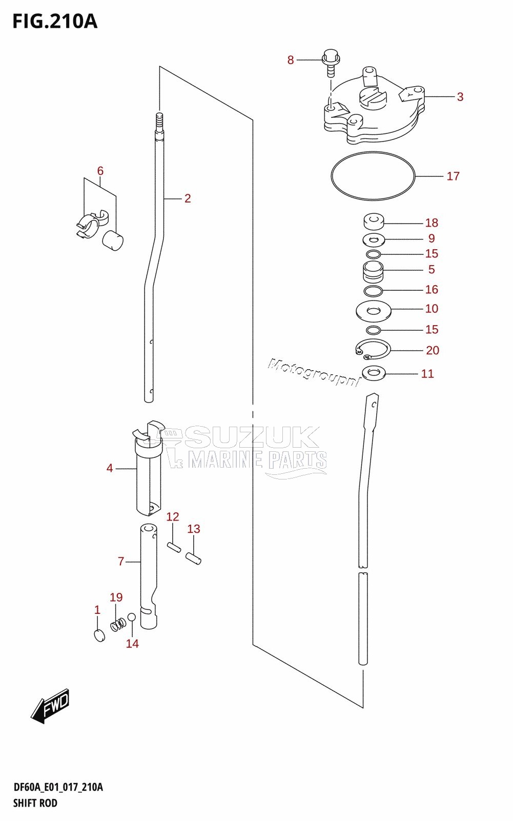 SHIFT ROD (DF50AVT:E01)