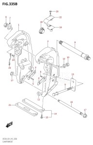 DF225T From 22503F-510001 (E01 E40)  2015 drawing CLAMP BRACKET (DF200T:E40:X-TRANSOM)