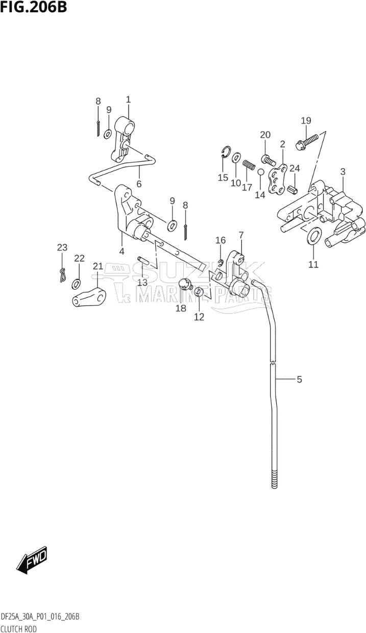 CLUTCH ROD (DF25AR:P01)