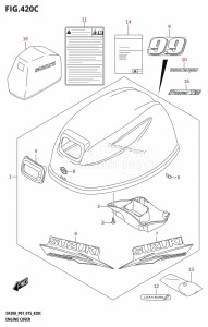 DF9.9B From 00995F-510001 (P01)  2015 drawing ENGINE COVER (DF9.9BT:P01)