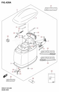 DF225Z From 22503Z-040001 (E01 E03 E40)  2020 drawing ENGINE COVER ((DF200T,DF200Z):020)