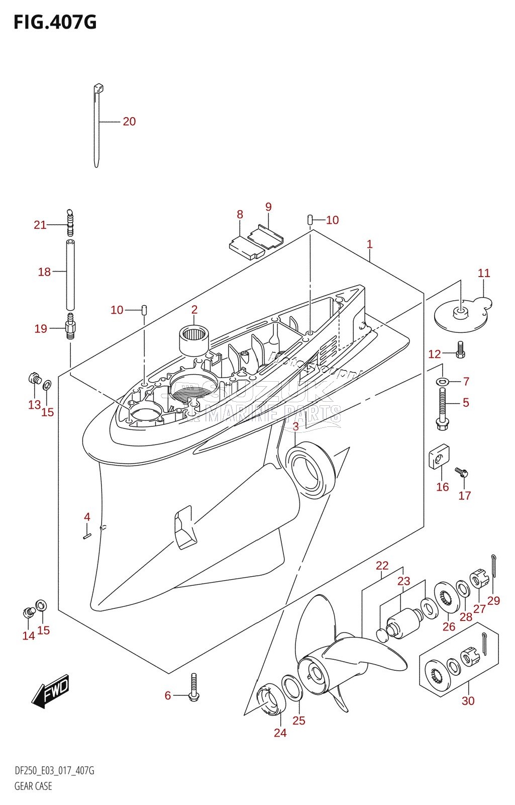 GEAR CASE (DF250ST:E03)