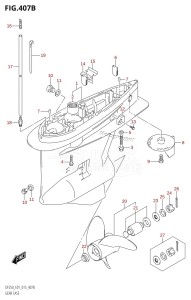 DF225Z From 22503Z-510001 (E01 E40)  2005 drawing GEAR CASE (DF200T:E40)