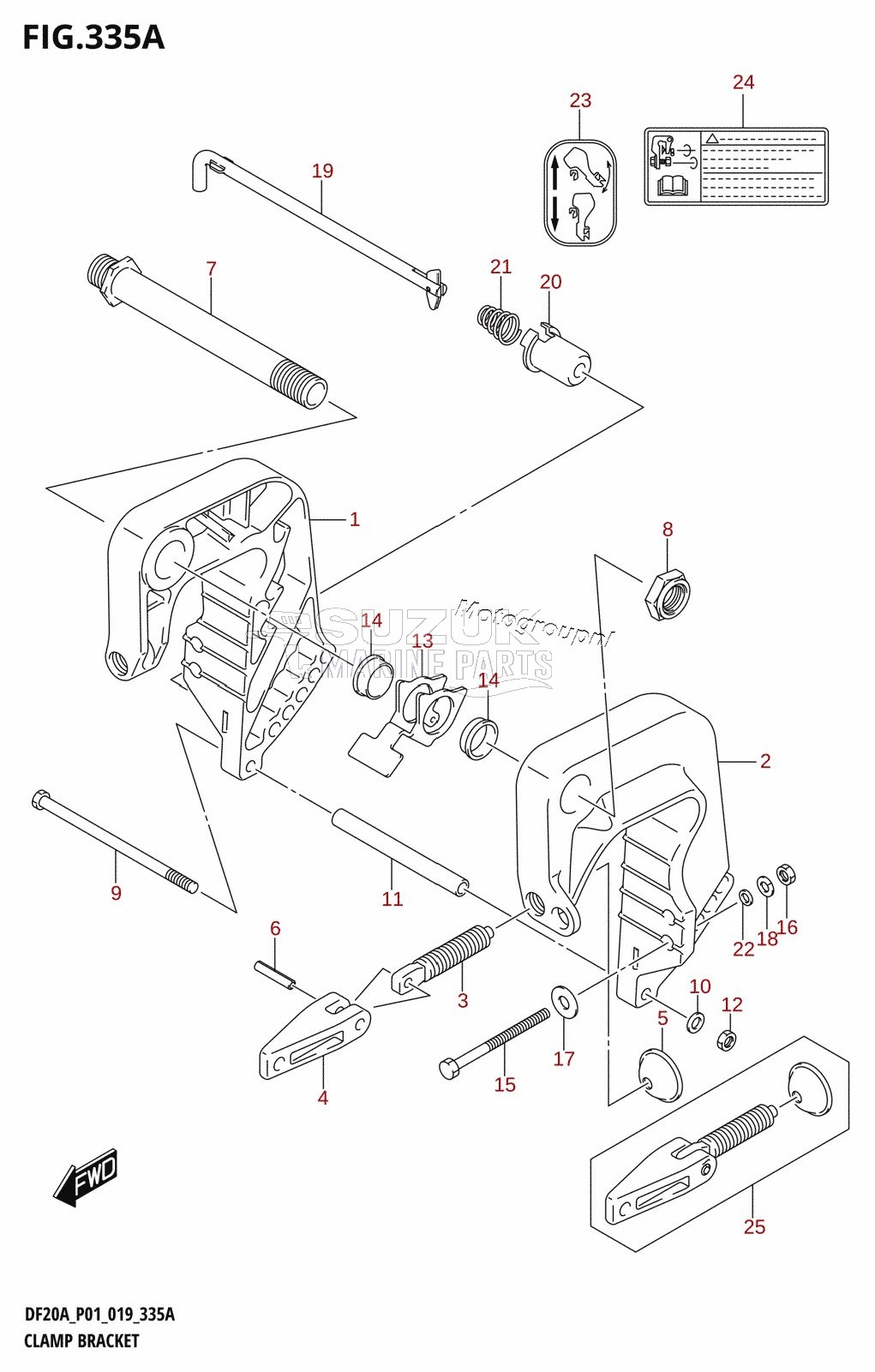 CLAMP BRACKET (DF9.9B,DF15A,DF20A:P01)