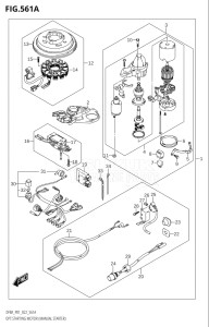 00994F-040001 (2020) 9.9hp E01-Gen. Export 1 (DF9.9A   DF9.9ARK10) DF9.9A drawing OPT:STARTING MOTOR (MANUAL STARTER) (SEE NOTE 1)