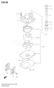 09003F-210001 (2012) 90hp E01 E40-Gen. Export 1 - Costa Rica (DF90A  DF90AT / DF90ATH  DF90ATH) DF90A drawing WATER PUMP (DF70A E40)