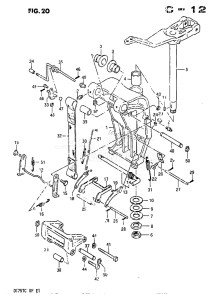 DT75 From 07501-301001 till 302337 ()  1978 drawing SWIVEL BRACKET (MODEL VE /​ VF)