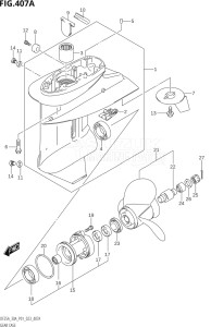 02504F-240001 (2022) 25hp P01-Gen. Export 1 (DF25A    DF25AT    DF25ATH    DT25K) DF25A drawing GEAR CASE (DF25A,DF25AR,DF30AR)