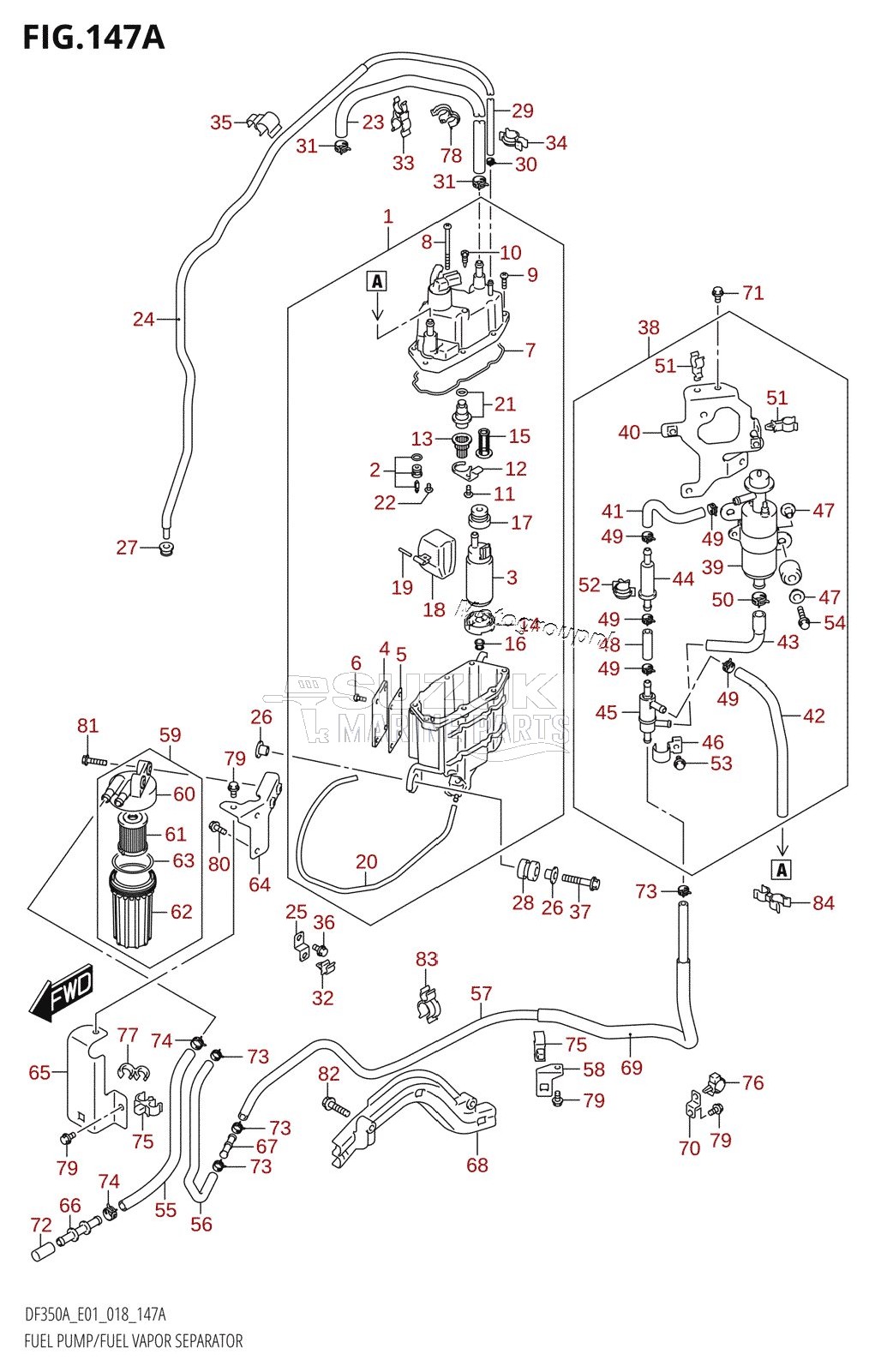 FUEL PUMP /​ FUEL VAPOR SEPARATOR (DF350A)