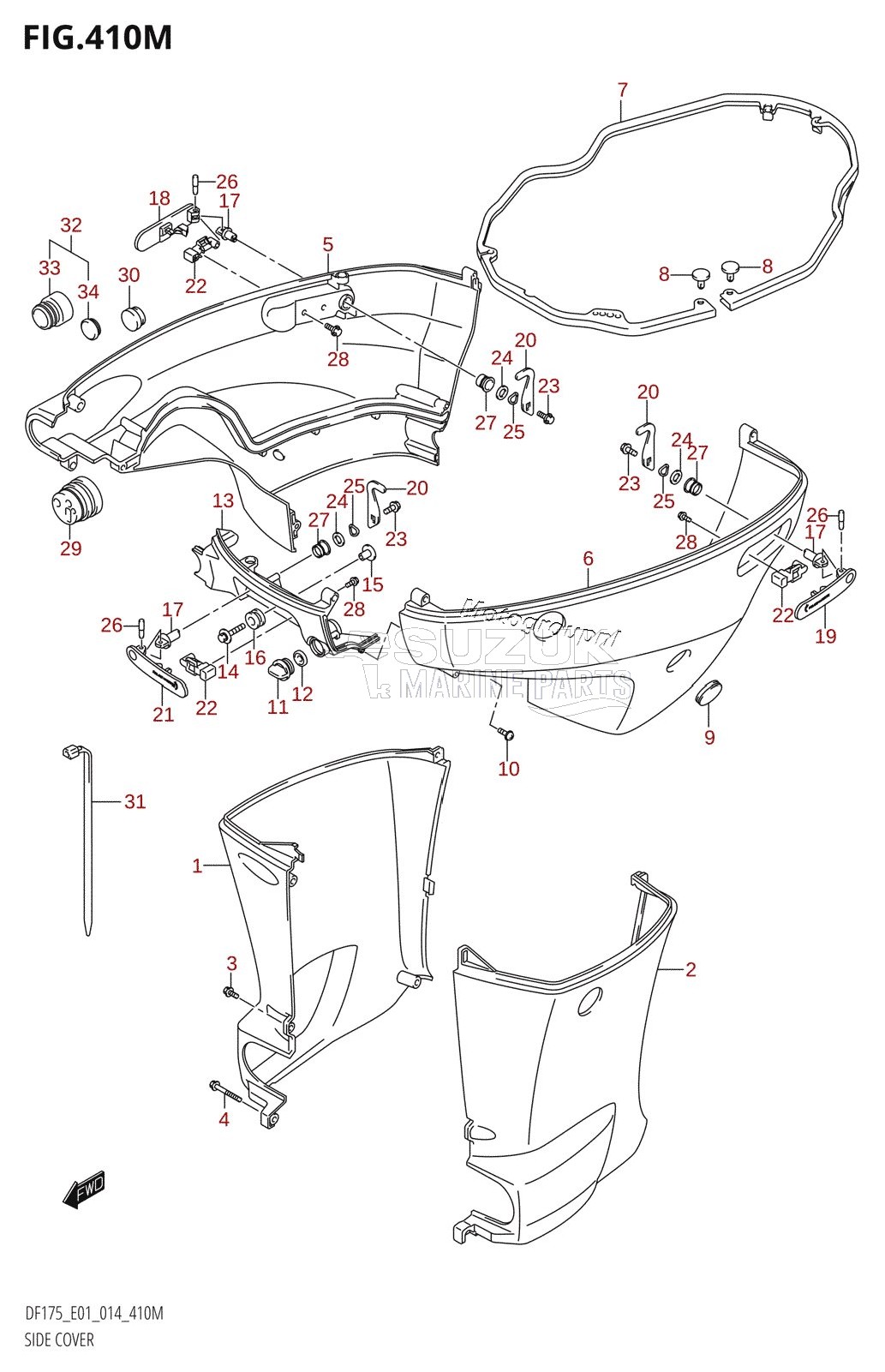 SIDE COVER (DF175TG:E40)