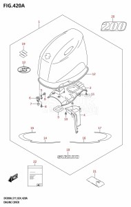 DF150AS From 15003F-440001 (E03 E11 E40)  2024 drawing ENGINE COVER (DF200AT:E03)