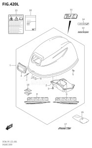 02002F-340001 (2023) 20hp E01 E40-Gen. Export 1 - Costa Rica (DF20A  DF20AR  DF20AT  DF20ATH) DF20A drawing ENGINE COVER (SEE NOTE)