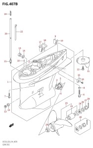 DF225Z From 22503Z-410001 (E03)  2014 drawing GEAR CASE (DF200Z:E03)