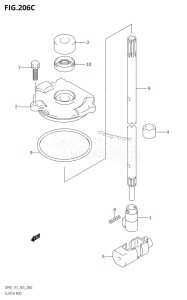 DF90 From 09001F-880001 (E03)  2008 drawing CLUTCH ROD (DF115Z)