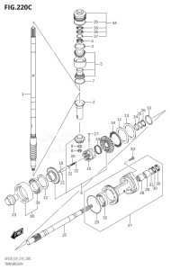 22503F-510001 (2005) 225hp E01 E40-Gen. Export 1 - Costa Rica (DF225T) DF225T drawing TRANSMISSION (DF200Z:E01)