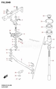 DF200A From 20003F-610001 (E03 E40)  2016 drawing CLUTCH SHAFT (DF200AT:E40)