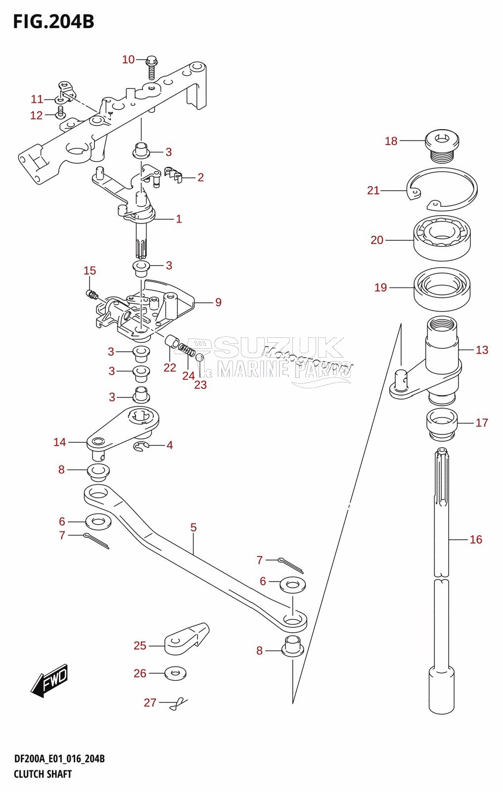 CLUTCH SHAFT (DF200AT:E40)