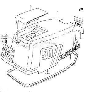 DT50 From 5001-001001 ()  1986 drawing ENGINE COVER (DT50M)