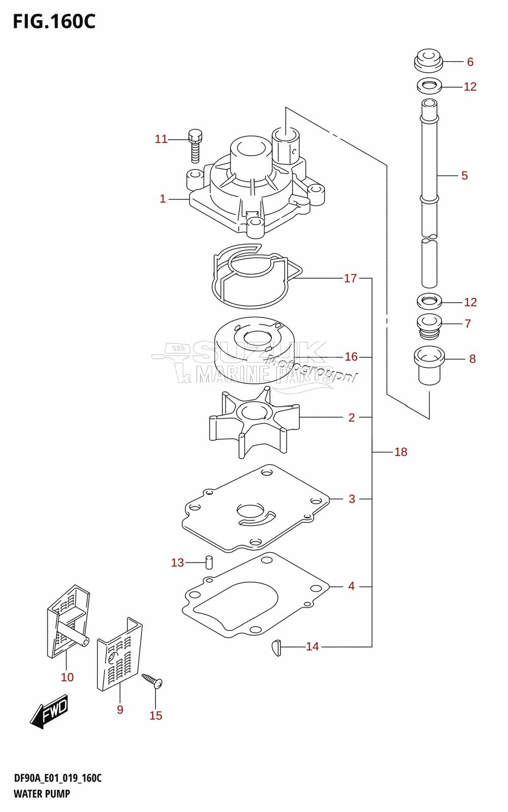 WATER PUMP (DF90A:E01,DF90ATH:E01)