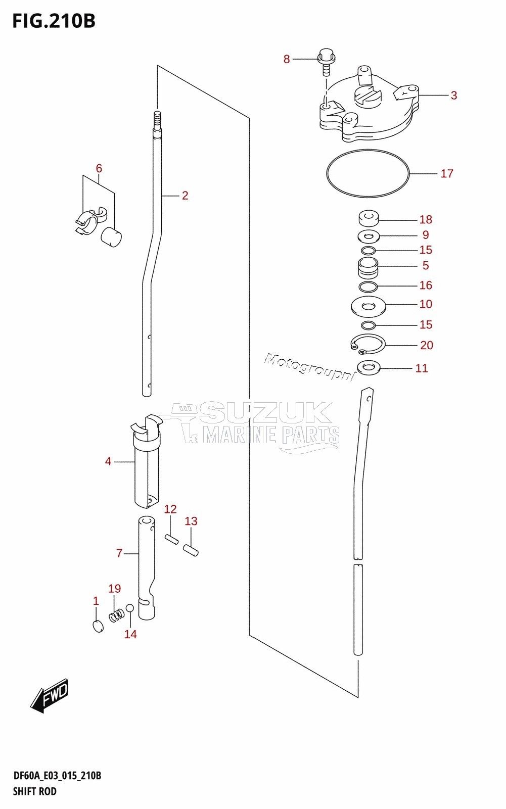 SHIFT ROD (DF60AVT:E03)