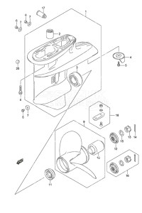 Outboard DF 50A drawing Gear Case