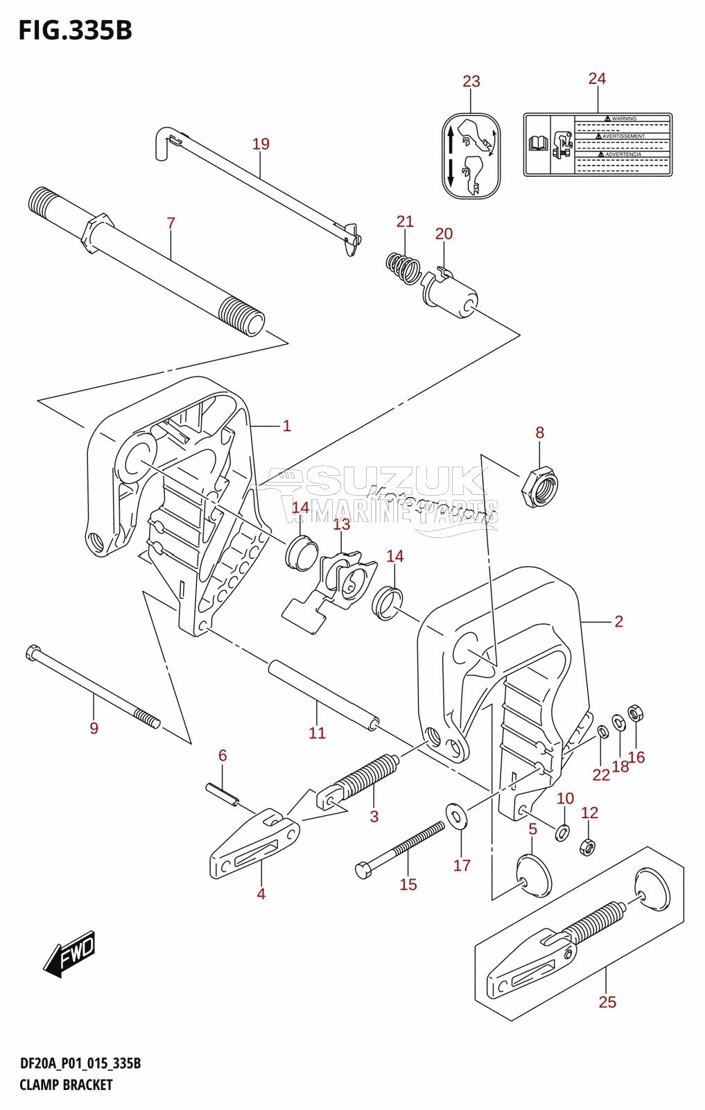 CLAMP BRACKET (DF9.9BR:P01)