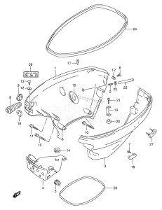 DF15 From 01501F-971001 ()  1999 drawing SIDE COVER (DF9.9 652501~ /​ DF15 652501~)