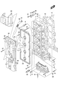 Outboard DF 175 drawing Cylinder Head