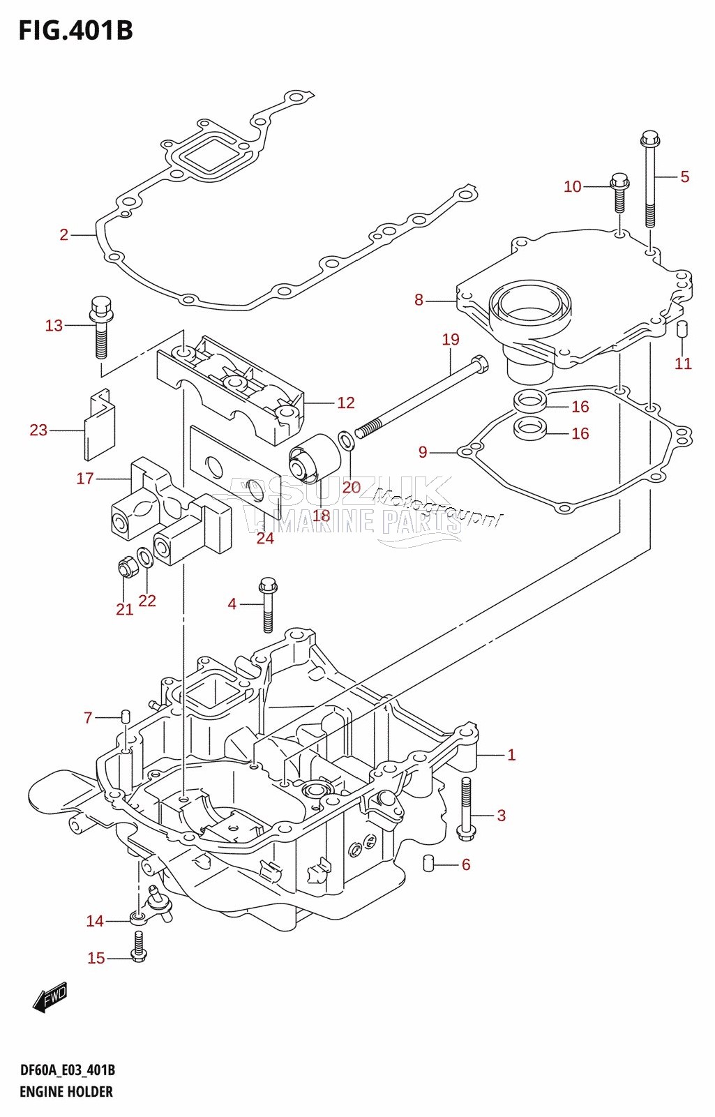 ENGINE HOLDER (DF40AT,DF50AT)