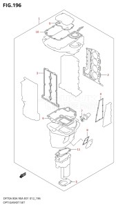 08002F-310001 (2013) 80hp E40-Costa Rica (DF80A) DF80A drawing OPT:GASKET SET (DF80A E40)