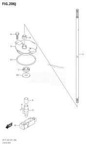 DF150 From 15002F-510001 (E03)  2015 drawing CLUTCH ROD (DF150ST:E03)