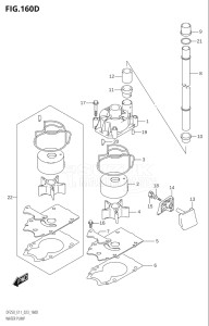 22503Z-140001 (2021) 225hp E11 E40-Gen. Export 1-and 2 (DF225Z) DF225Z drawing WATER PUMP (E03:DF250ST:023)