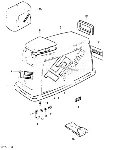 DT15 From 01501-718639 ()  1987 drawing ENGINE COVER (MOOEL:86)