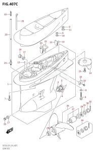 DF225T From 22503F-610001 (E01 E40)  2016 drawing GEAR CASE (DF200Z:E01)