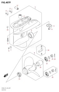 04003F-040001 (2020) 40hp E01-Gen. Export 1 (DF40A  DF40AQH  DF40ATH) DF40A drawing GEAR CASE (DF60ATH:E01)