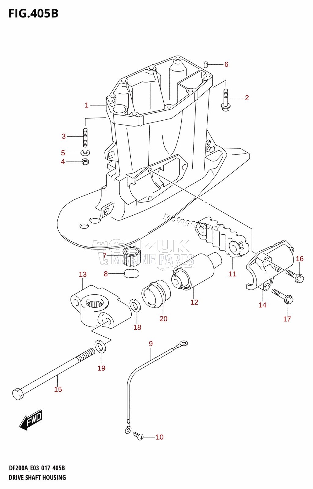 DRIVE SHAFT HOUSING (DF200AST:E03)