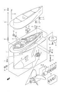 Outboard DF 250 drawing Gear Case (C/R)