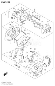 11505Z-140001 (2021) 115hp E11 E40-Gen. Export 1-and 2 (DF115BZG) DF115BZG drawing OPT:FLUSH MOUNT REMOCON (021)