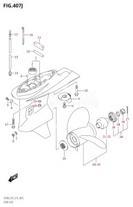 08002F-510001 (2005) 80hp E40 E01- (DF80A) DF80A drawing GEAR CASE (DF90ATH:E01)