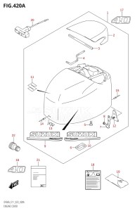 04003F-240001 (2022) 40hp E01 E11-Gen. Export 1-and 2 (DF40A  DF40AQH  DF40AQH  DF40AT  DF40AT  DF40ATH  DF40ATH) DF40A drawing ENGINE COVER ((DF40A,DF40AQH,DF40ATH):E01:020)