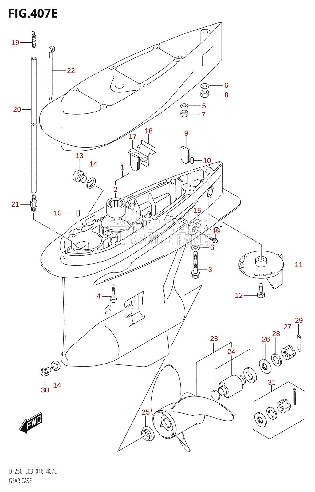 GEAR CASE (DF250T:E03)