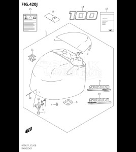 09003F-140001 (2021) 90hp E11 E40-Gen. Export 1-and 2 (DF90ATH    DF90AWQH  DF90AWQH   DF90AWQH    DF90AWQH) DF90A drawing ENGINE COVER (DF100B:020)