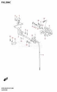 DF30A From 03003F-710001 (P01 P40)  2017 drawing CLUTCH ROD (DF25AT:P01)