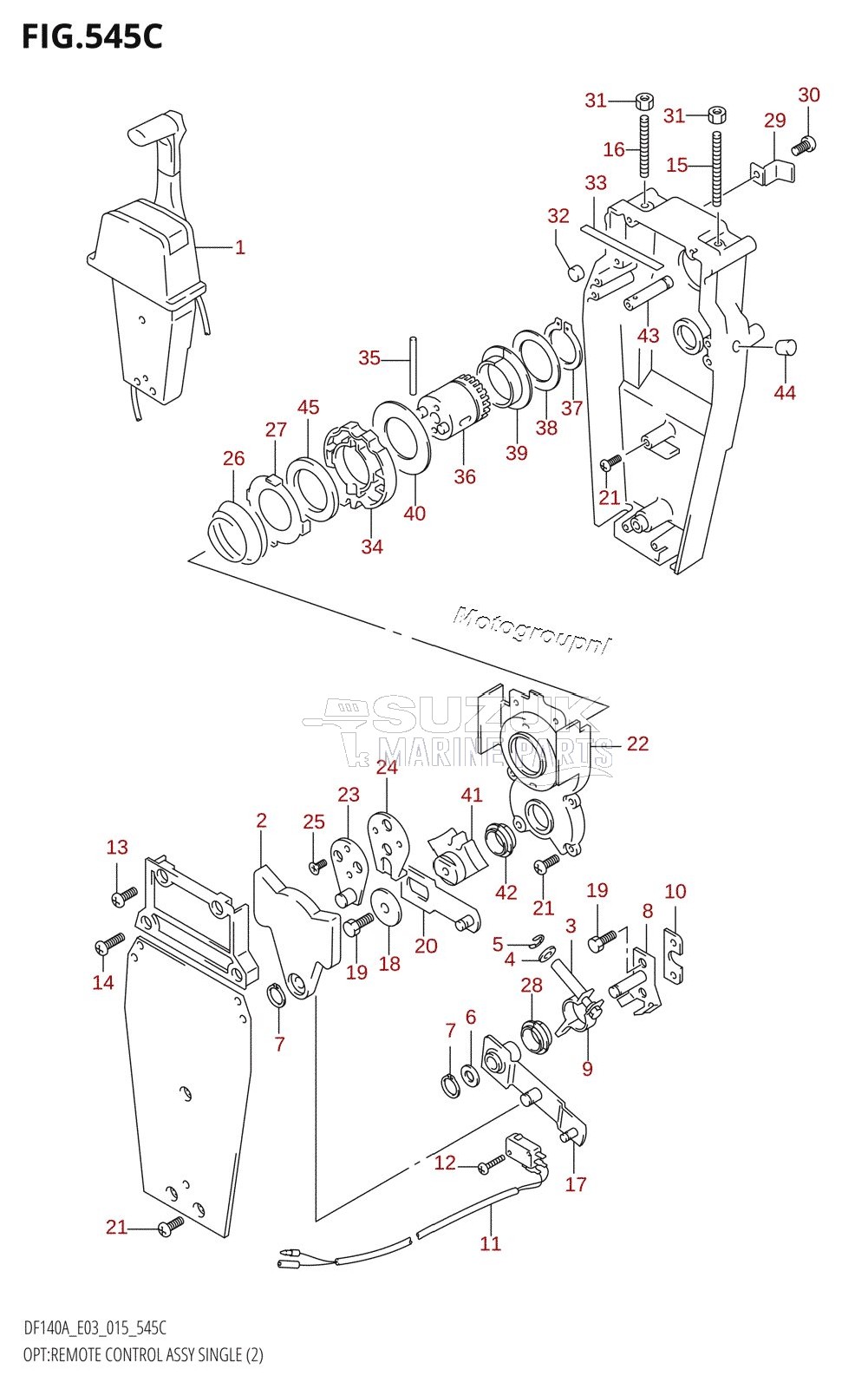 OPT:REMOTE CONTROL ASSY SINGLE (2) (DF115AST:E03)