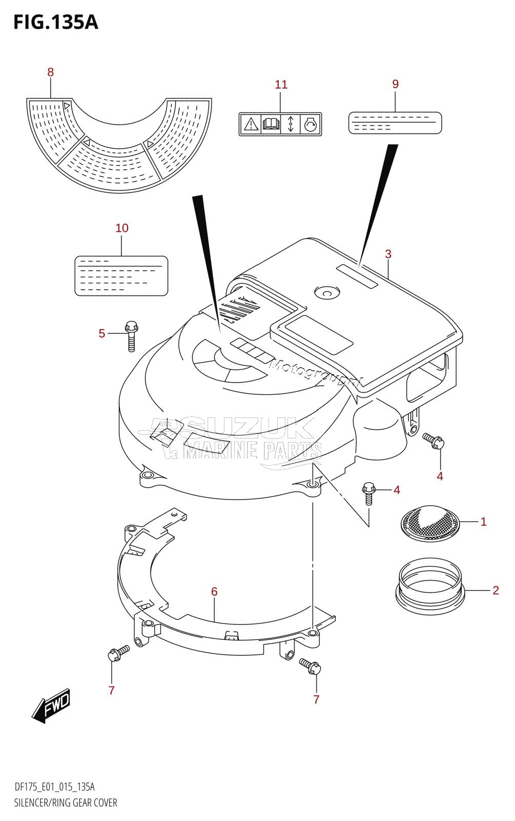 SILENCER /​ RING GEAR COVER (DF150T:E01)