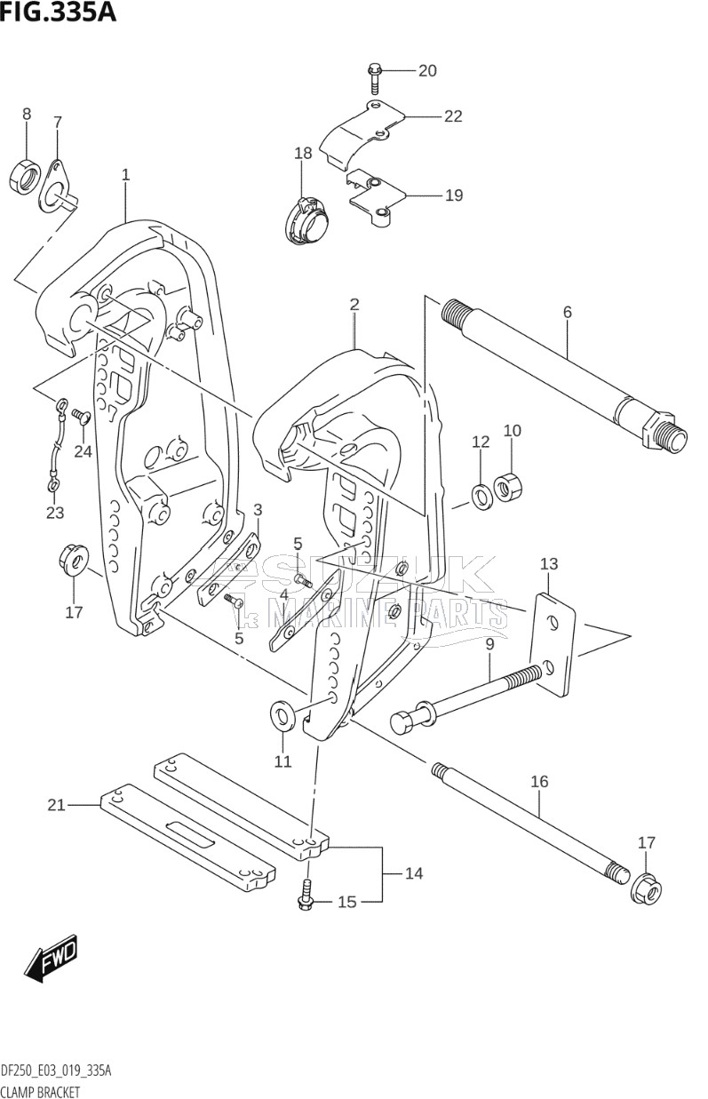 CLAMP BRACKET (DF225T,DF225Z,DF250T,DF250Z)