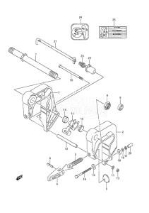 Outboard DF 9.9A drawing Clamp Bracket - w/Remote Control