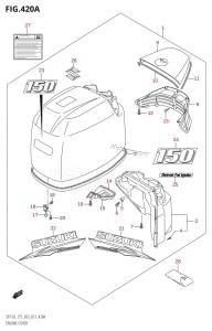 DF150Z From 15002Z-310001 (E03)  2013 drawing ENGINE COVER (DF150T:E03)