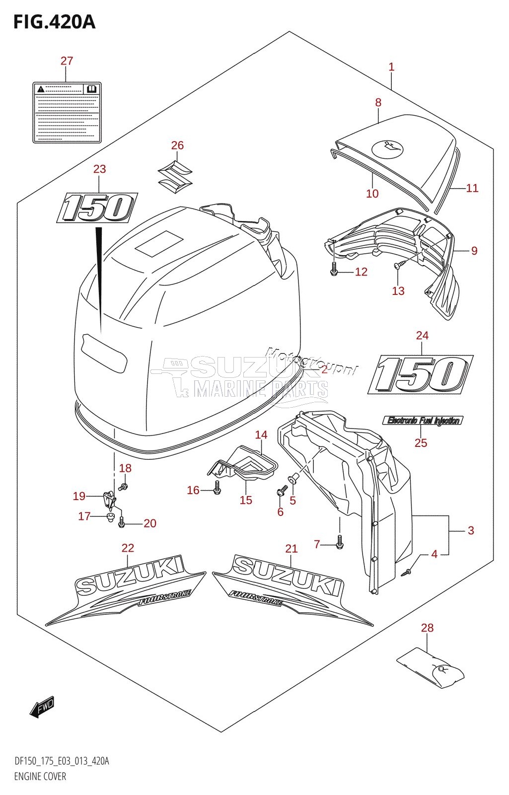 ENGINE COVER (DF150T:E03)